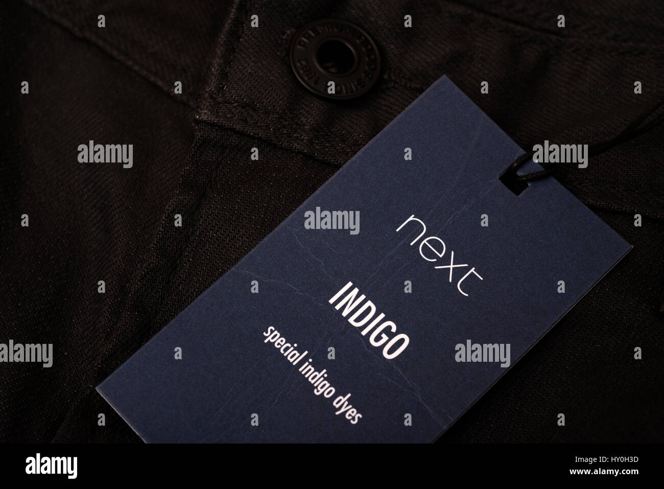 Nächsten Indigo jeans Stockfoto