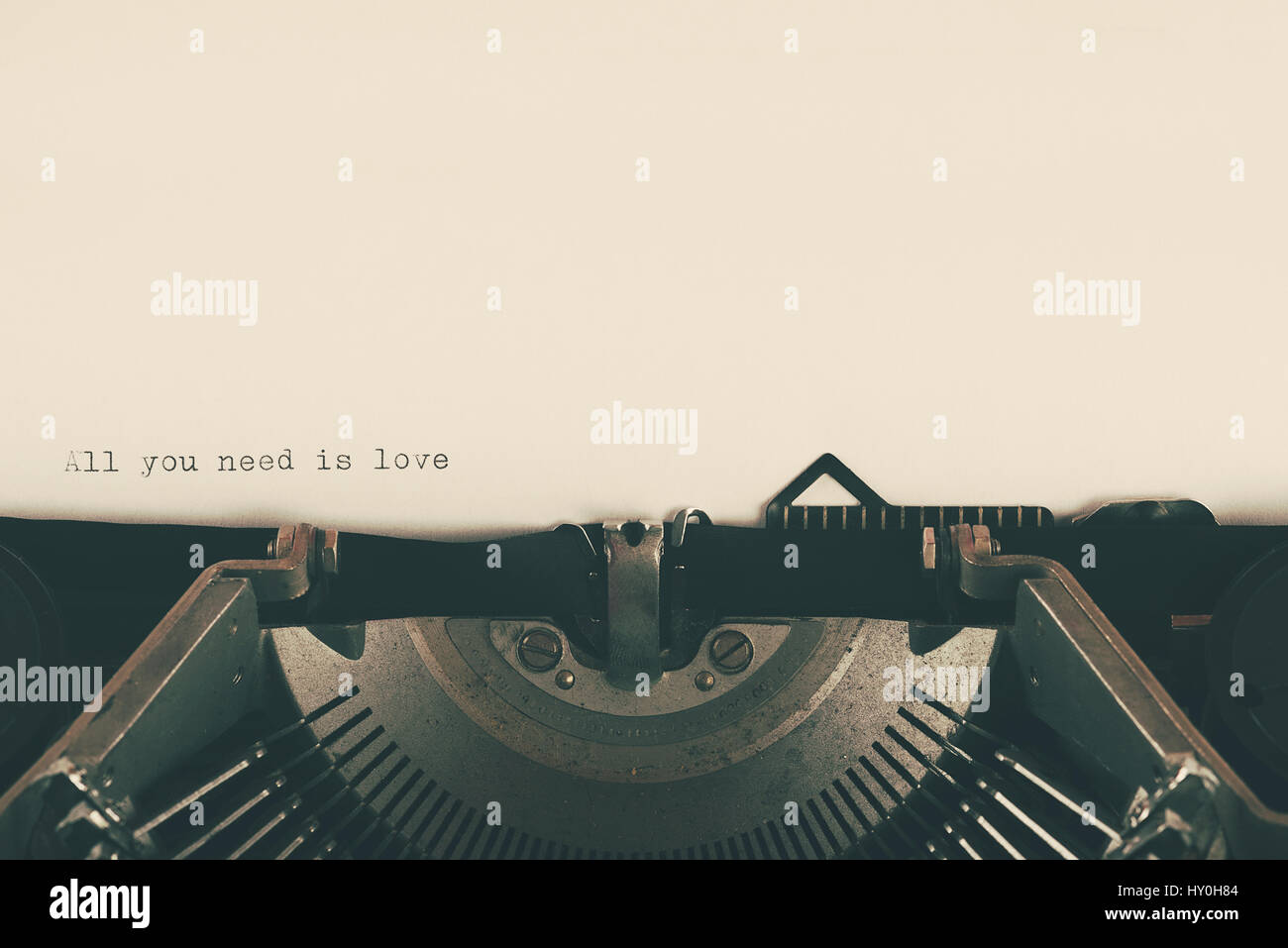 Liebe Oldtimer Schreibmaschine drucken Stockfoto