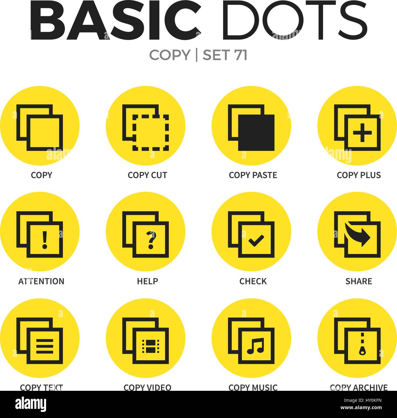 Kopieren Sie flache Symbole Vektor-set Stock Vektor