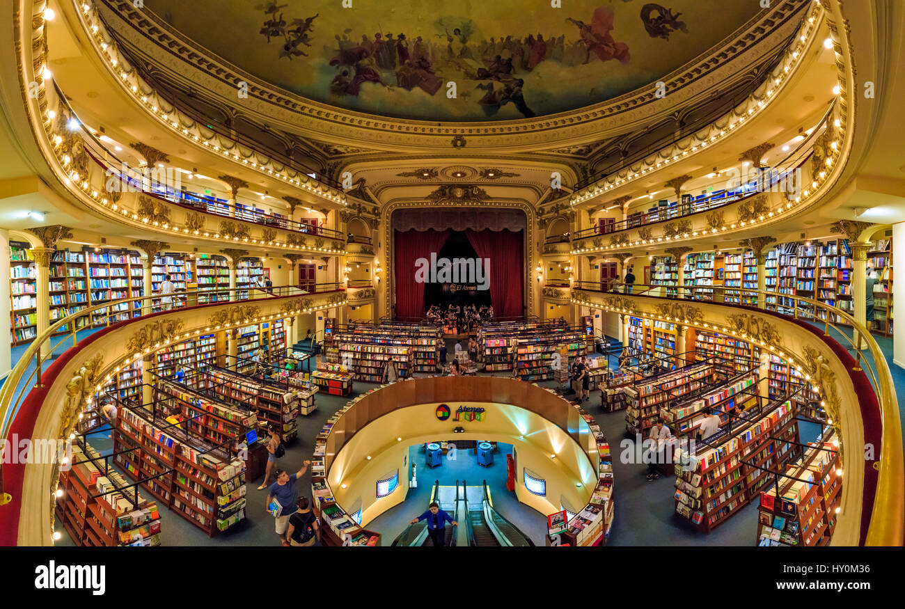Ateneo Grand Splendid Buchhandlung. Buenos Aires, Argentinien Stockfoto