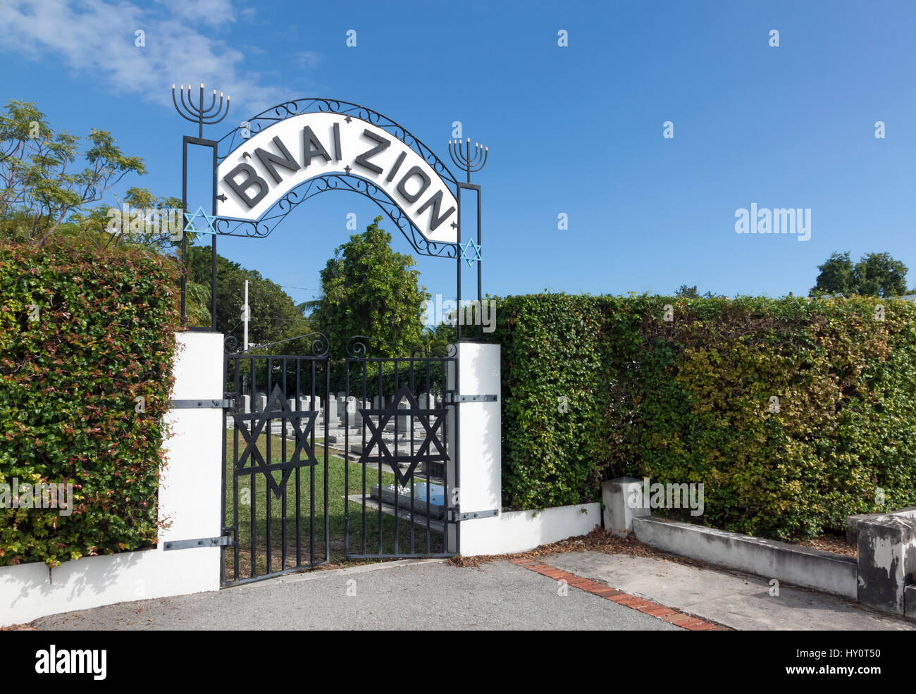 Jüdischer Friedhof Eingangstor in Key West, Florida, USA. Stockfoto