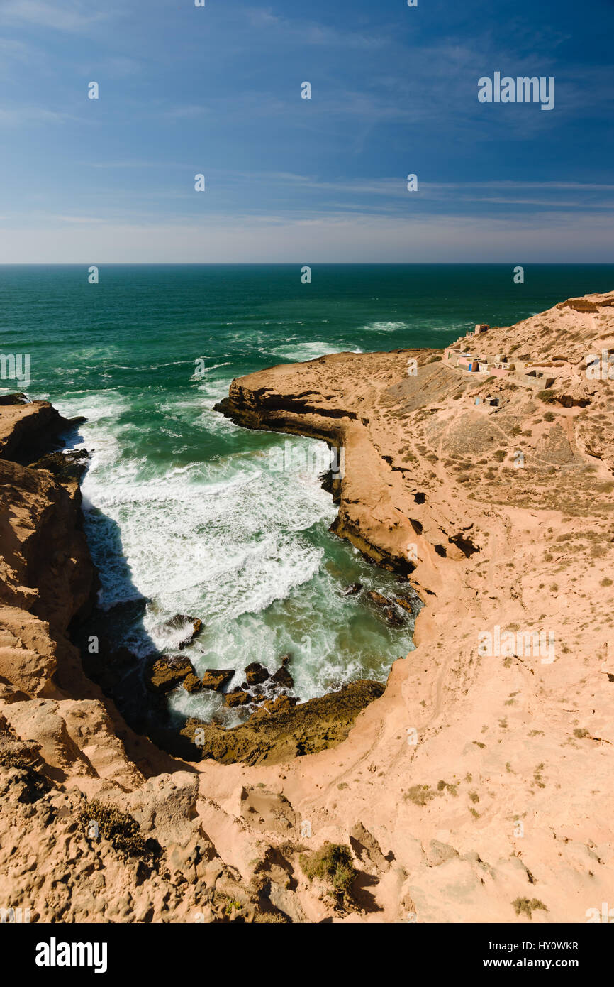 Grobe bunte Küste, Atlantik, Marokko Stockfoto