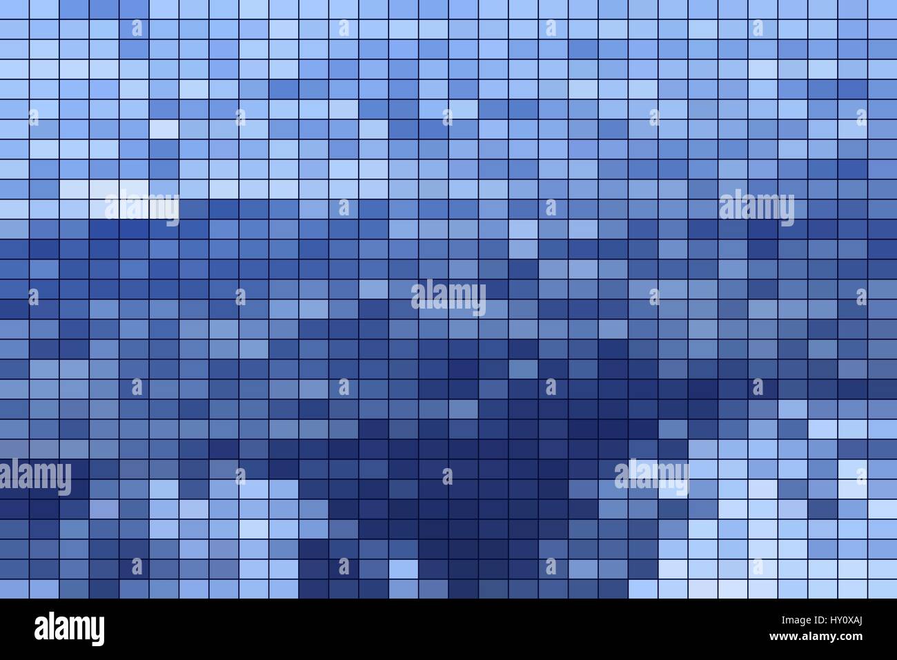 Blaue abstrakte Vektor quadratischen Fliesen Mosaik Hintergrund Stock Vektor