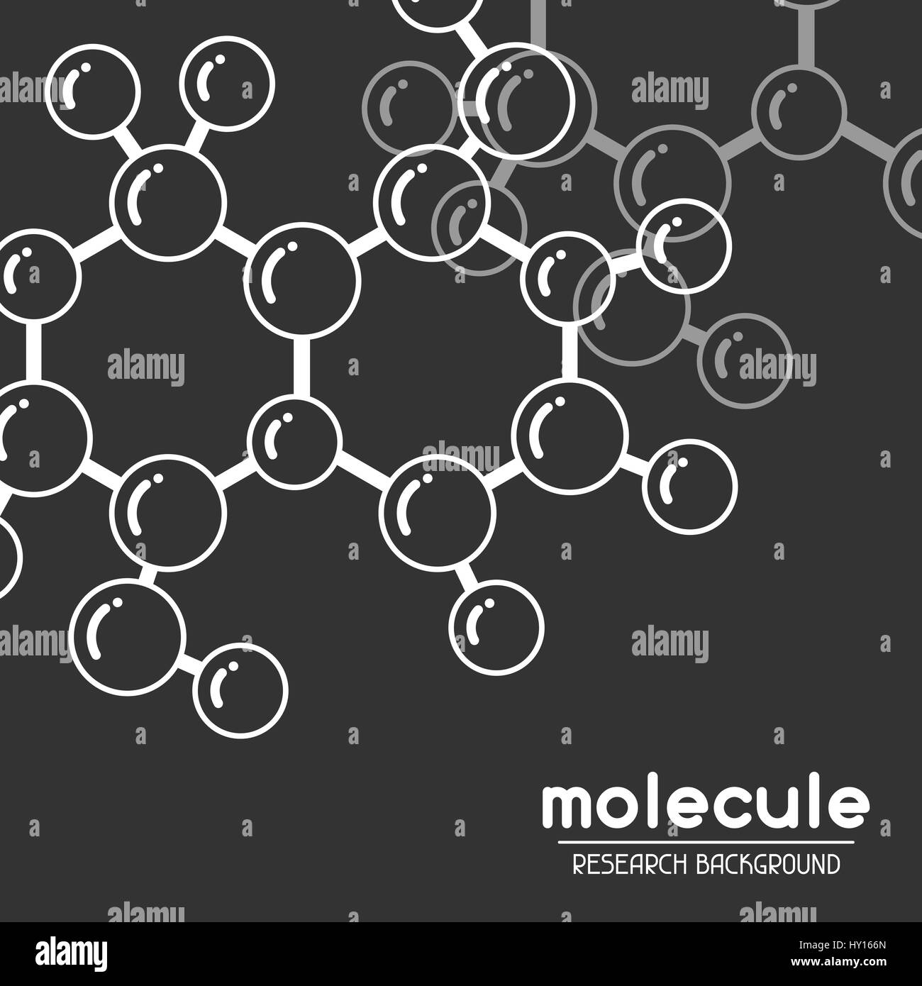 Hintergrund mit molekularen Struktur. Abstrakte Moleküle im flachen Stil Stock Vektor