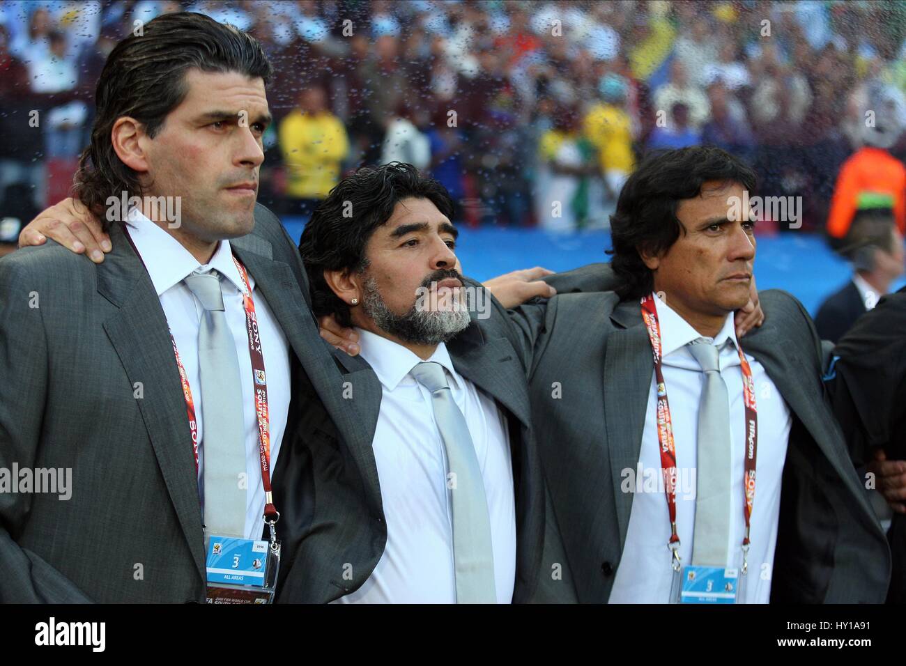 DIEGO MARADONA Argentinien Trainer Argentinien Trainer ELLIS PARK JOHANNESBURG Südafrika 12. Juni 2010 Stockfoto