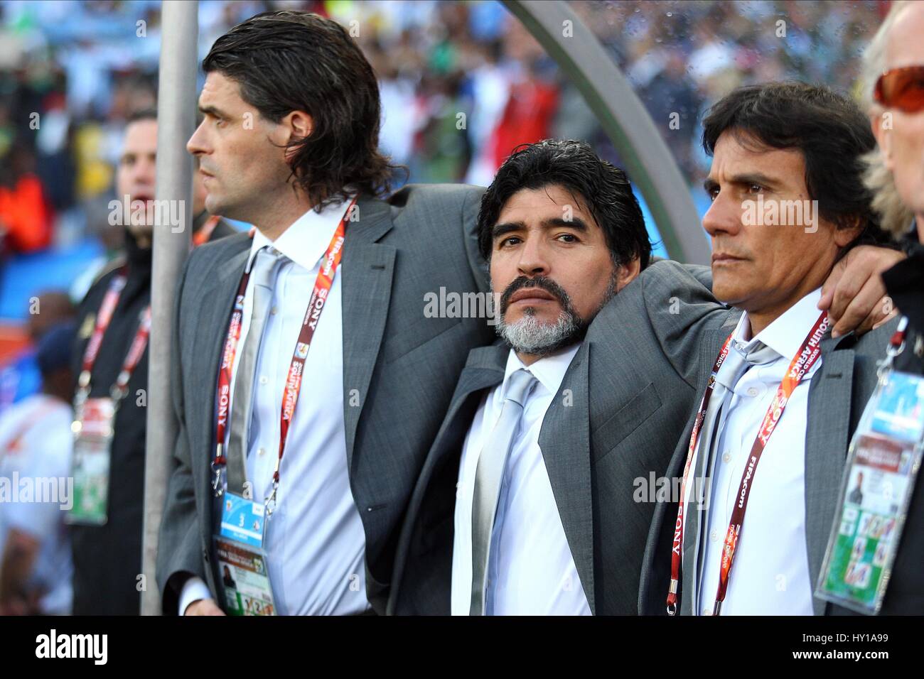 DIEGO MARADONA Argentinien Trainer Argentinien Trainer ELLIS PARK JOHANNESBURG Südafrika 12. Juni 2010 Stockfoto