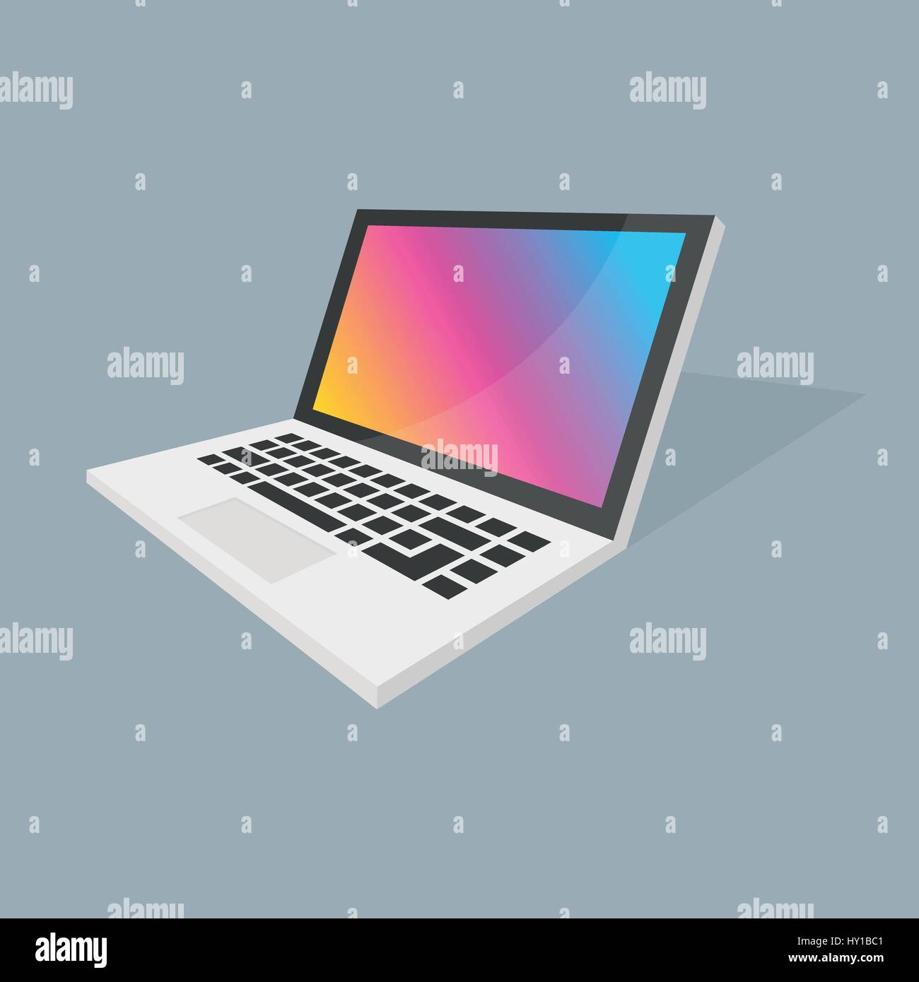 Isometrische Laptop-Vektor-Illustration-design Stock Vektor