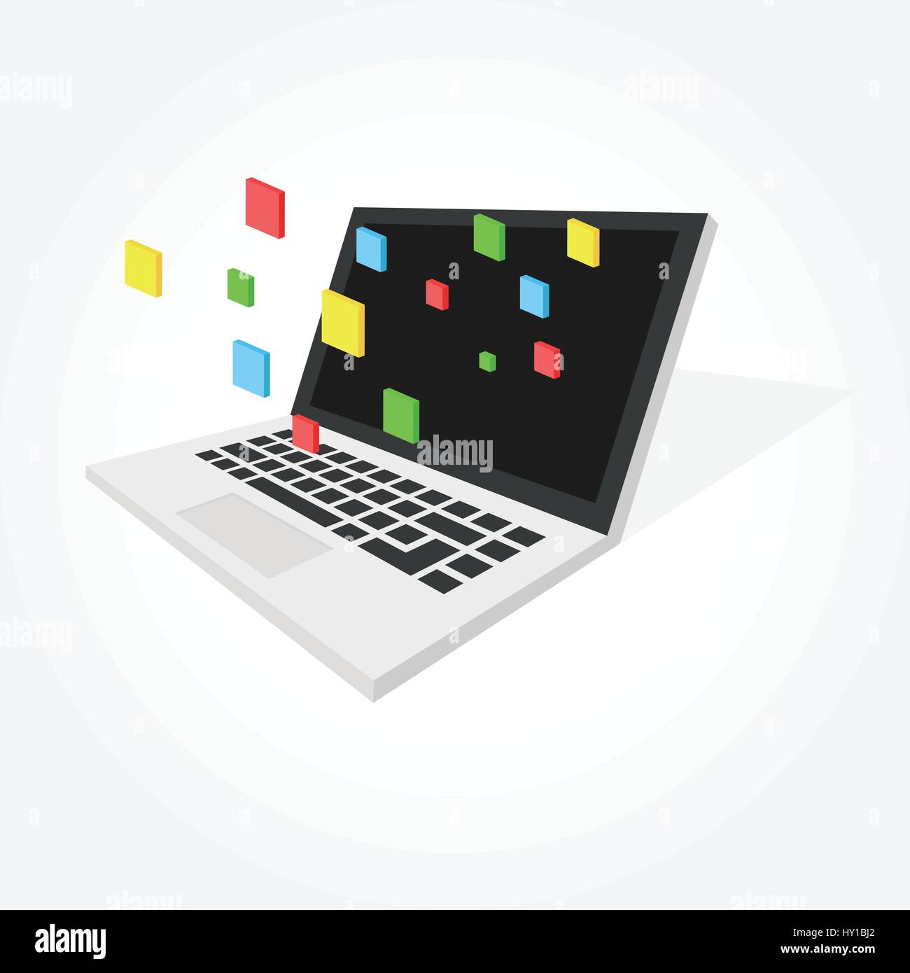 Isometrische Laptop-Vektor-Illustration-design Stock Vektor