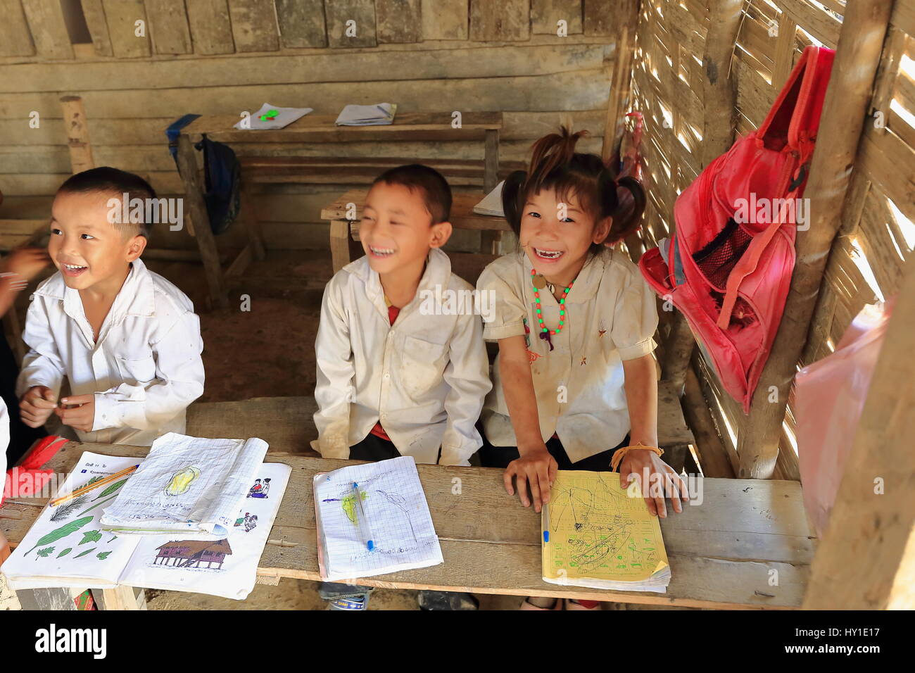 Ban Houay Phod, Laos-Oktober 8, 2015: Die Akha Ya-Er Bergstämme sind eine ethnische Minderheit, die im Bereich zwischen E.Myanmar-N.Thailand-W.Laos-S.China Leben. Stockfoto