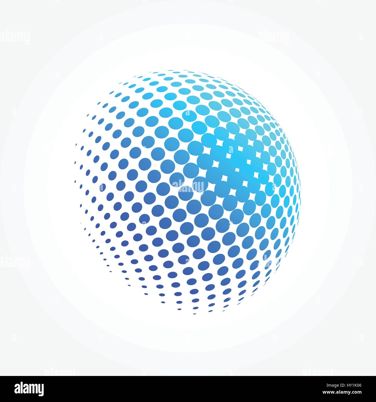 Stilisierte Weltkugel mit Dots Pixel Stock Vektor
