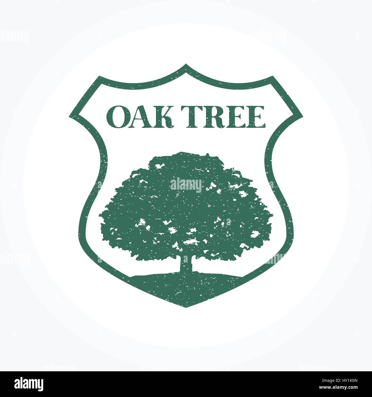 Eiche Baum-Symbol, Grunge Stil Design-Darstellung Stock Vektor Eiche Baum-Symbol, Grunge Stil Design-Darstellung Stock Vektor