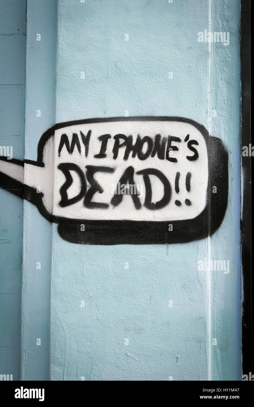 Toten iPhone Graffiti in der Nähe von Little 5 Punkte in Atlanta, GA Stockfoto