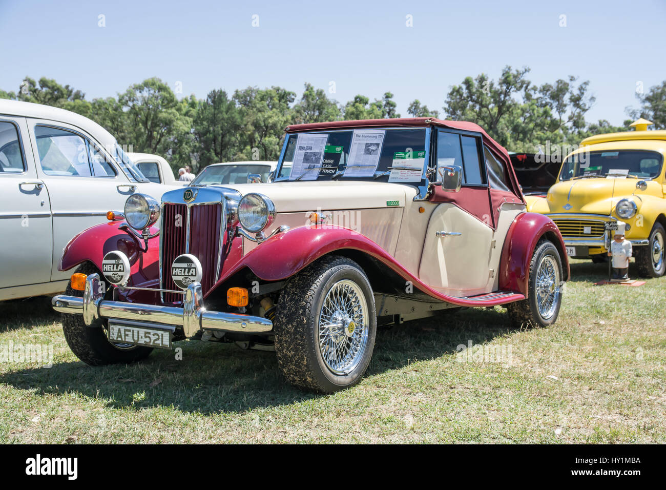 Ein 1995 TD 2000 Roadster, ein MG-Replikat ursprünglich in Australien gebaut wurde; Hotels in Malaysia. Stockfoto