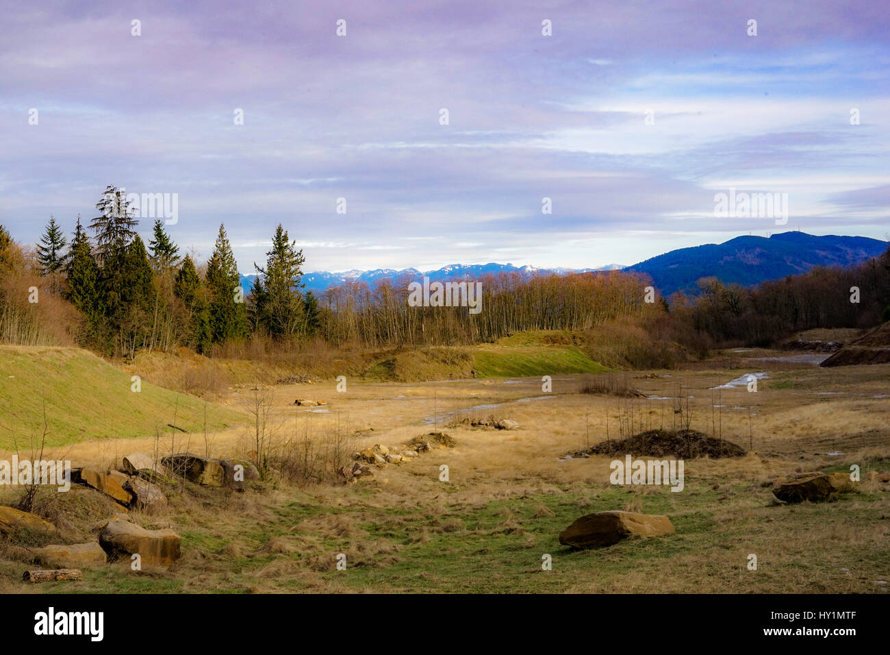 Ein alten Steinbruch-Bereich auf einem treffen sich Wanderung in Issaquah, WA entdeckt. Stockfoto