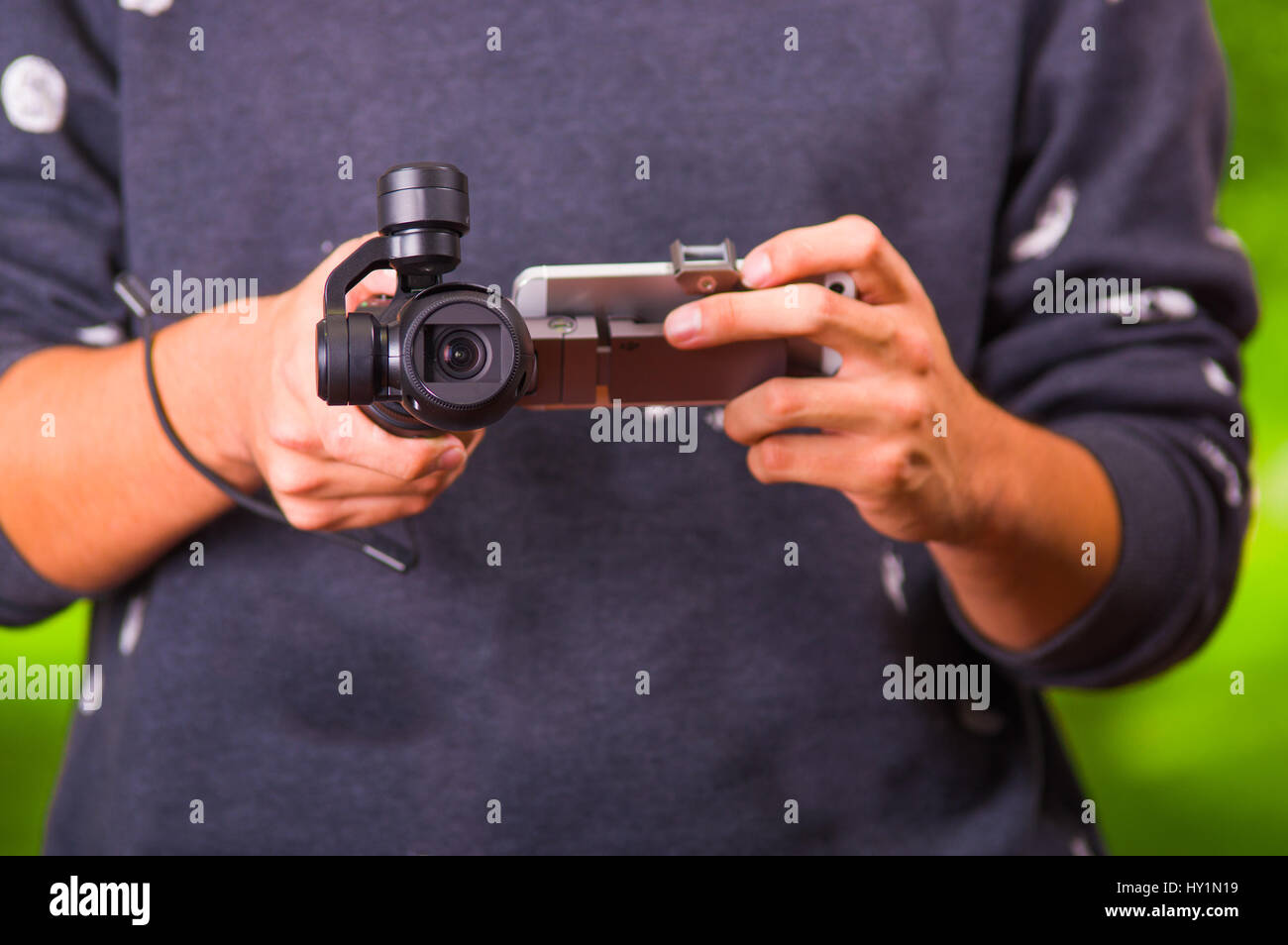 Hand-held Kamera Stabilisator für Handy Stockfoto