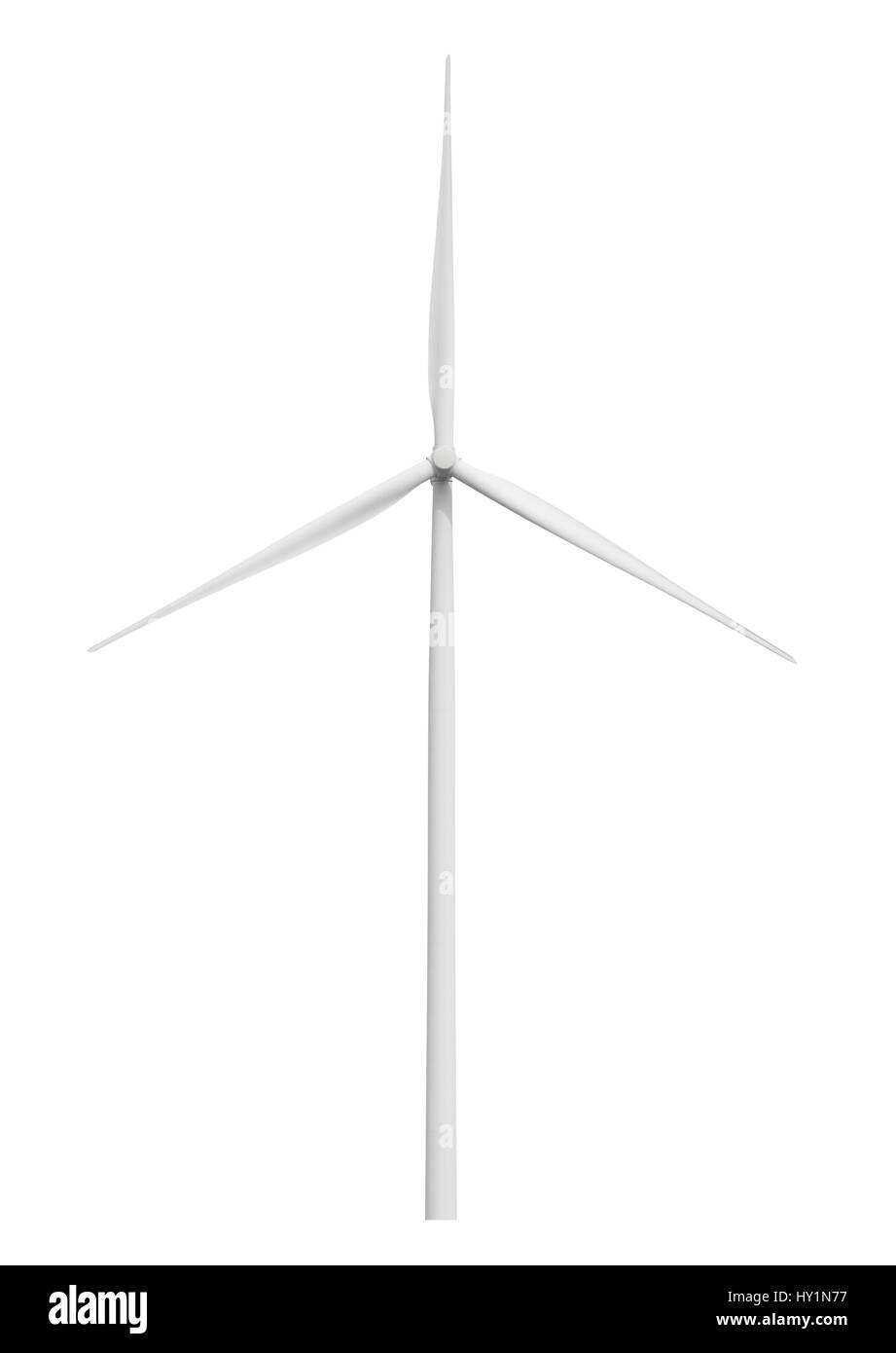 Windmühle isoliert auf weißem Hintergrund Stockfoto