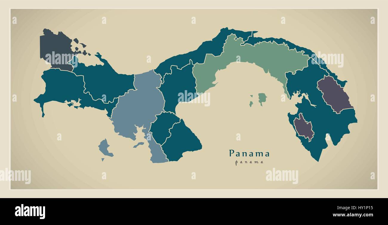 Moderne Karte Panama mit Provinzen PA Alamy