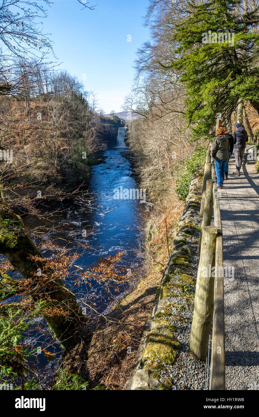 Hohe Kraft Wasserfall, County Durham. Stockfoto