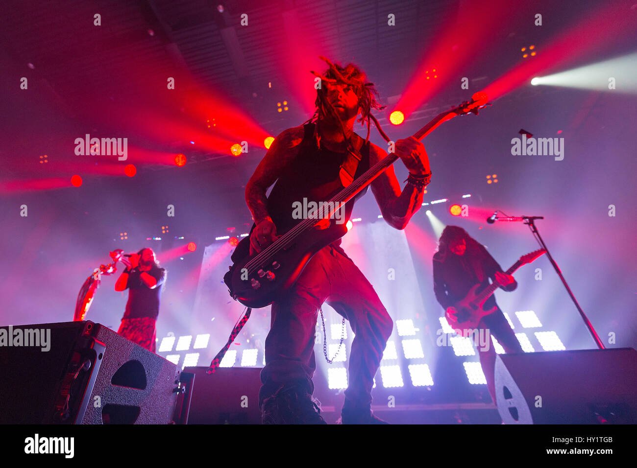 Korn, Jonathan Davis, Reginald "Fieldy" Arvizu, James "Munky" Shaffer Stockfoto