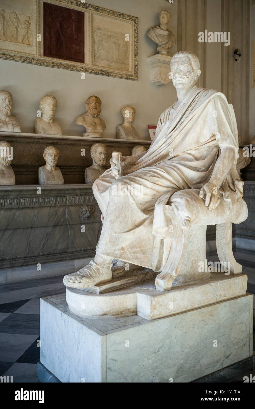 Rom. Italien. Statue von Roman Consul und Feldherr Marcus Claudius Marcellus (ca. 268-208 v. Chr.), Hall der Philosophen, Kapitolinischen Museen. S Stockfoto