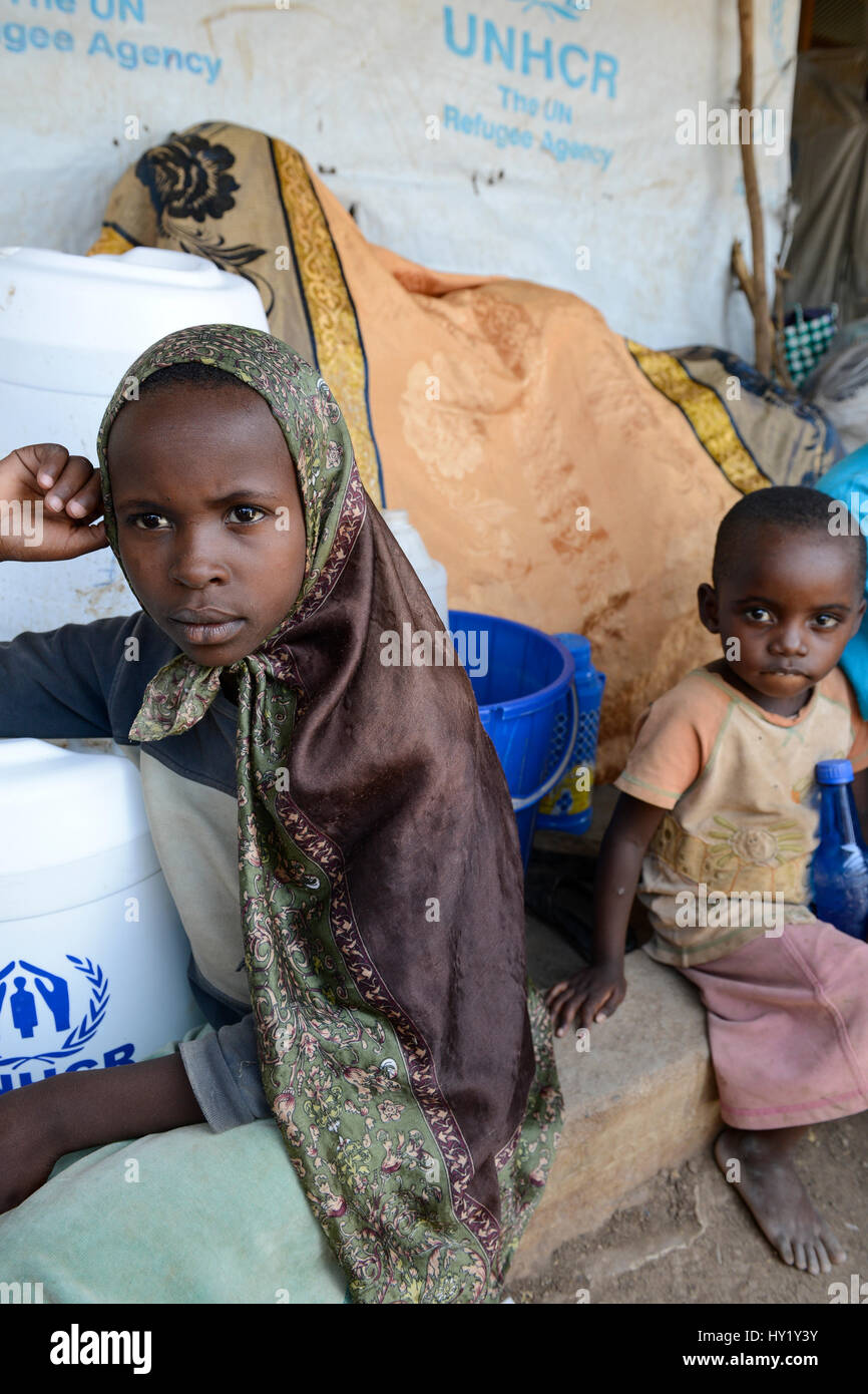 Kenia, Turkana, Flüchtling Lager Kakuma für 160,000 Flüchtlinge, Kakuma III Auffanglager für ankommende Süden sudanesische Flüchtlinge / KENIA Turkana, Fluechtlingslager Kakuma Fuer 160.000 Fluechtlinge, Kakuma III, Aufnahme Fuer Fluechtlinge aus Dem Süd-Sudan Stockfoto