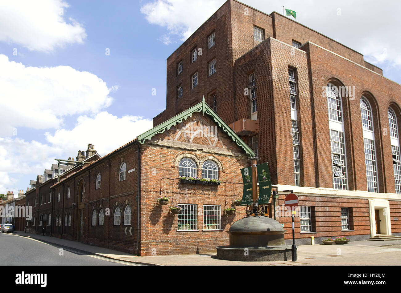 Greene King ist eine britische Brauerei gegründet 1799 in Bury St Edmunds, Suffolk. Es ist inzwischen die größte britische besessene Brauerei in der UK-b Stockfoto