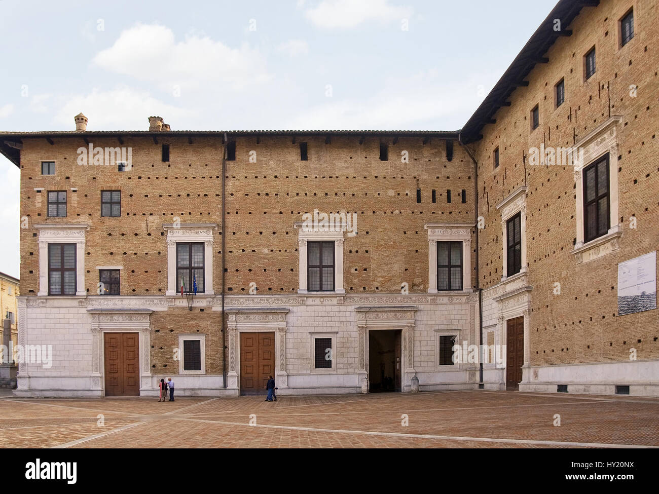 Bild des Palazzo Ducale in Urbino, Italien. Urbino ist eine ummauerte Stadt in der Region Marken in Italien, Süd-westlich von Pesaro, ein UNESCO-Welterbe notab Stockfoto