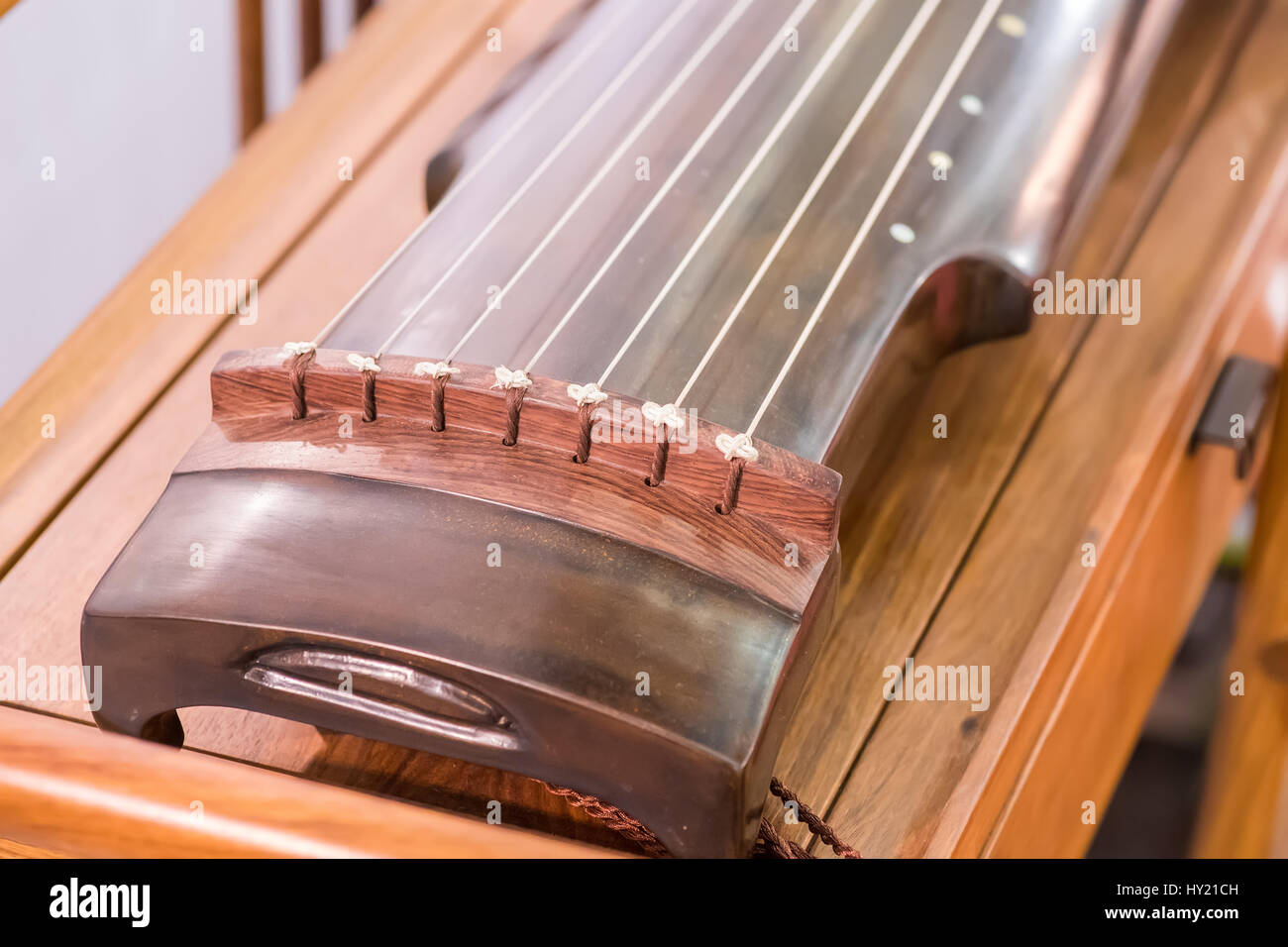 traditionelle chinesische Musikinstrument Name Guqin oder Ku-Ch'in-zither Stockfoto