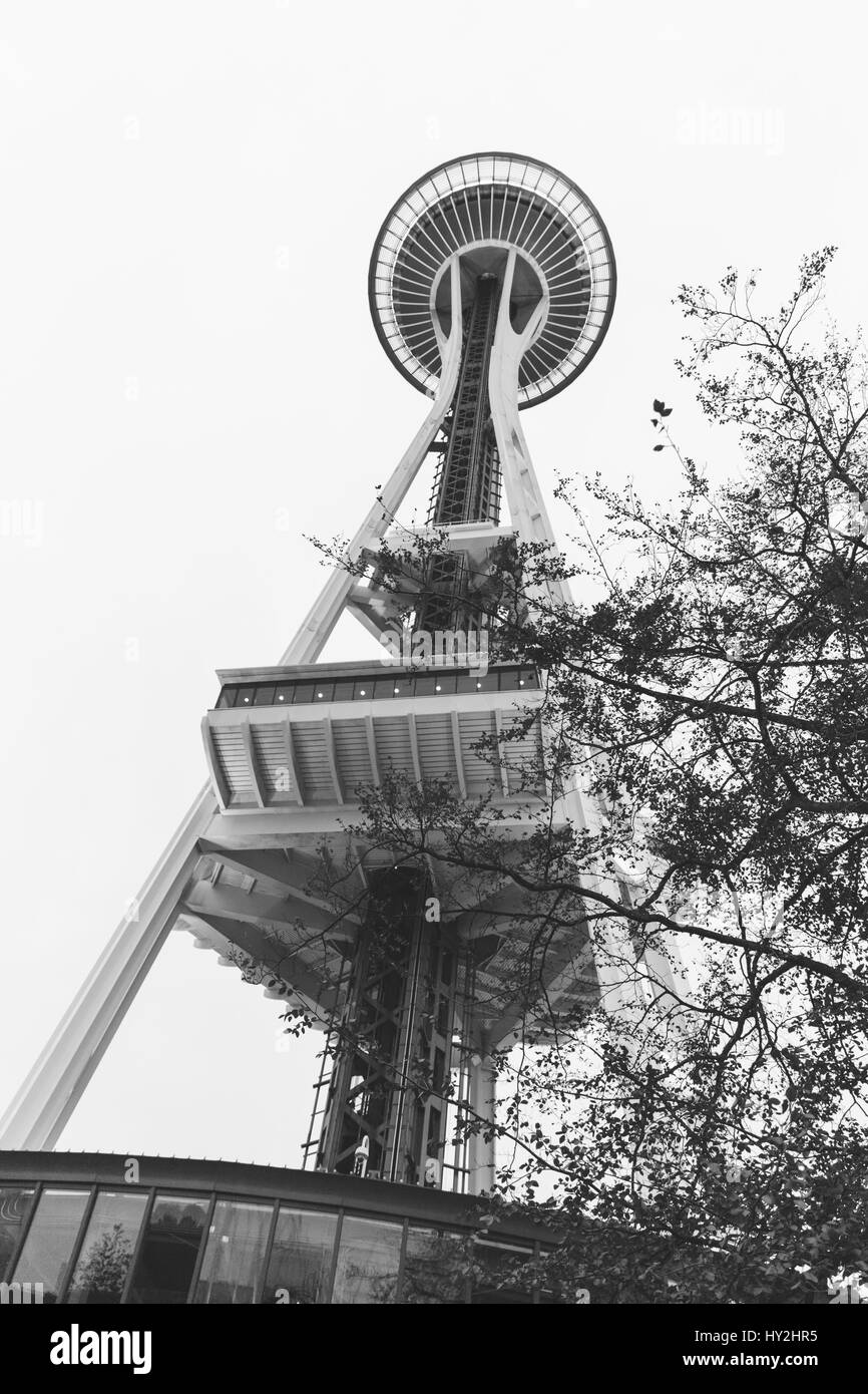 Seattle Space Needle in der Innenstadt von Seattle, Washington, USA. Stockfoto