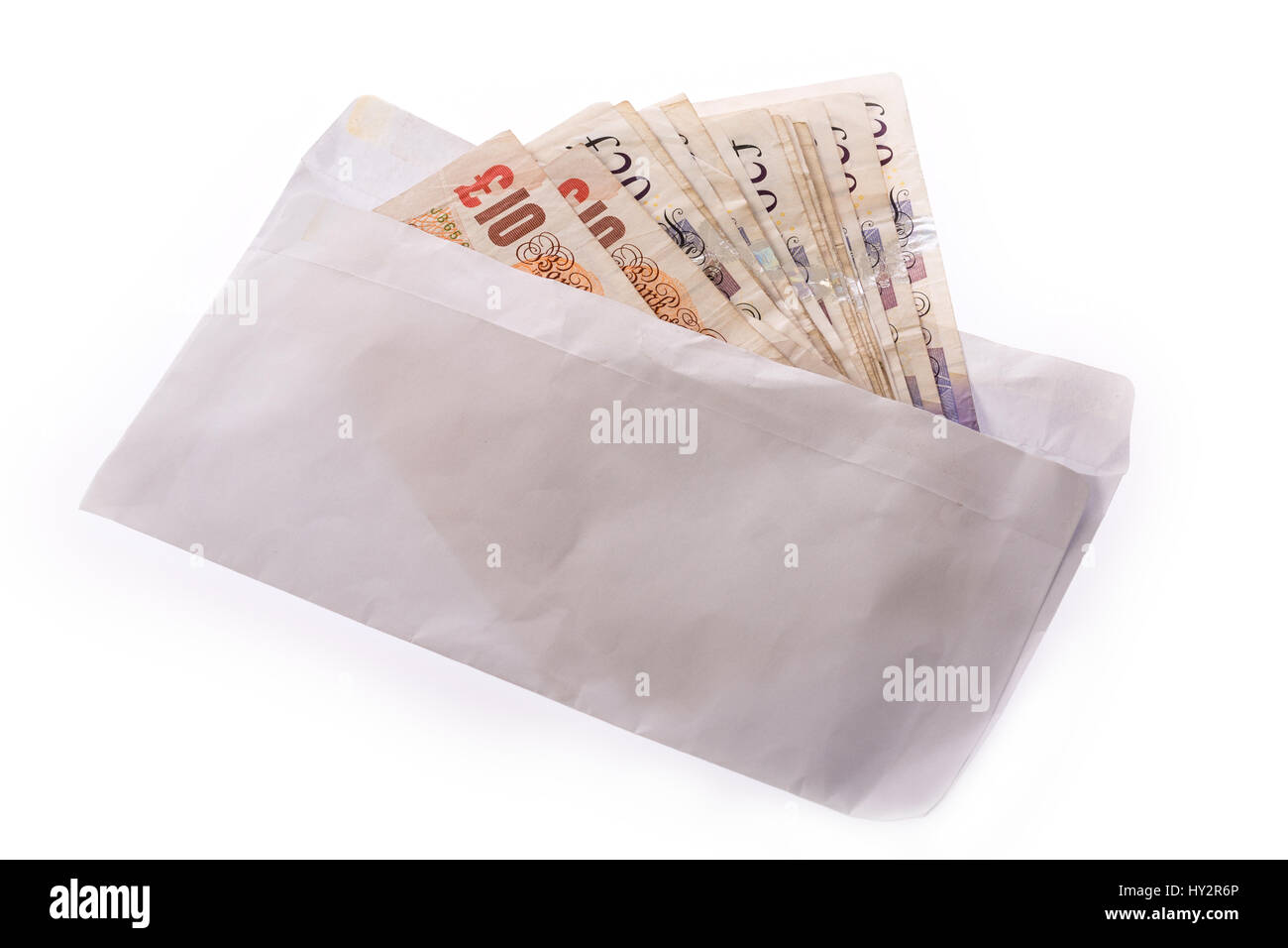 Umschlag von Bargeld britische Pfund-Noten Stockfoto
