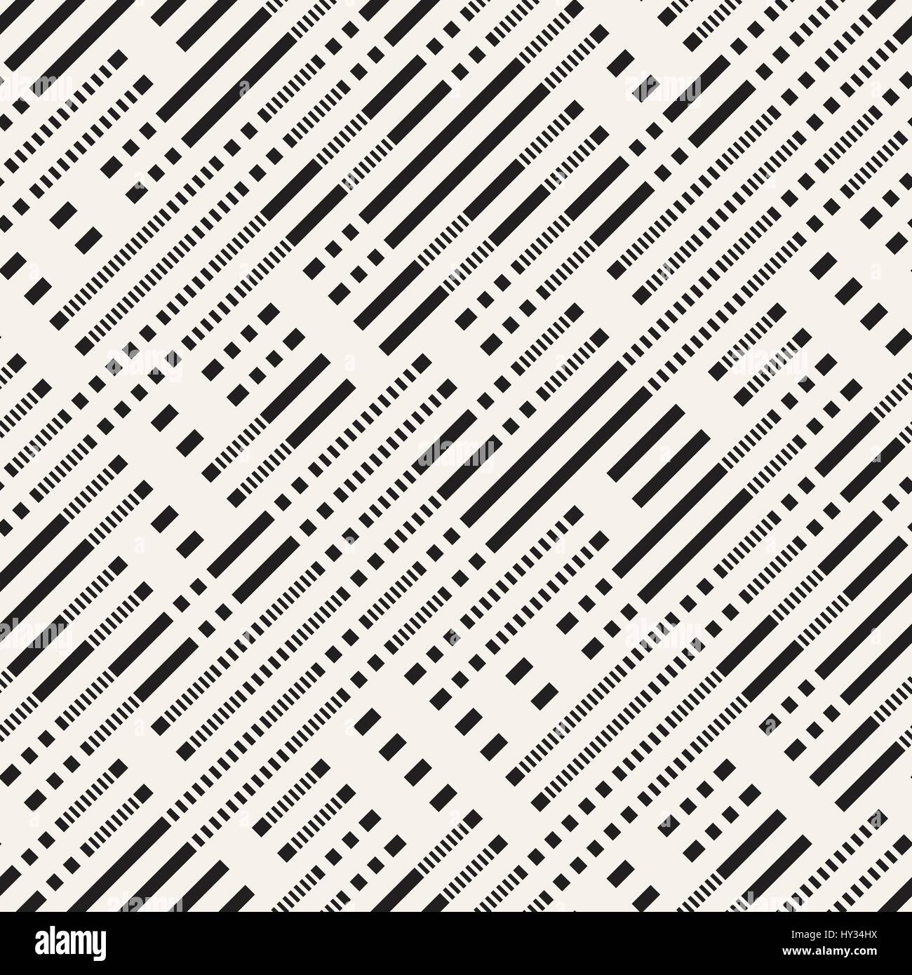 Schwarz / weiß unregelmäßige gestrichelt Muster. Abstraktes Vektor nahtlose Hintergrund Stock Vektor