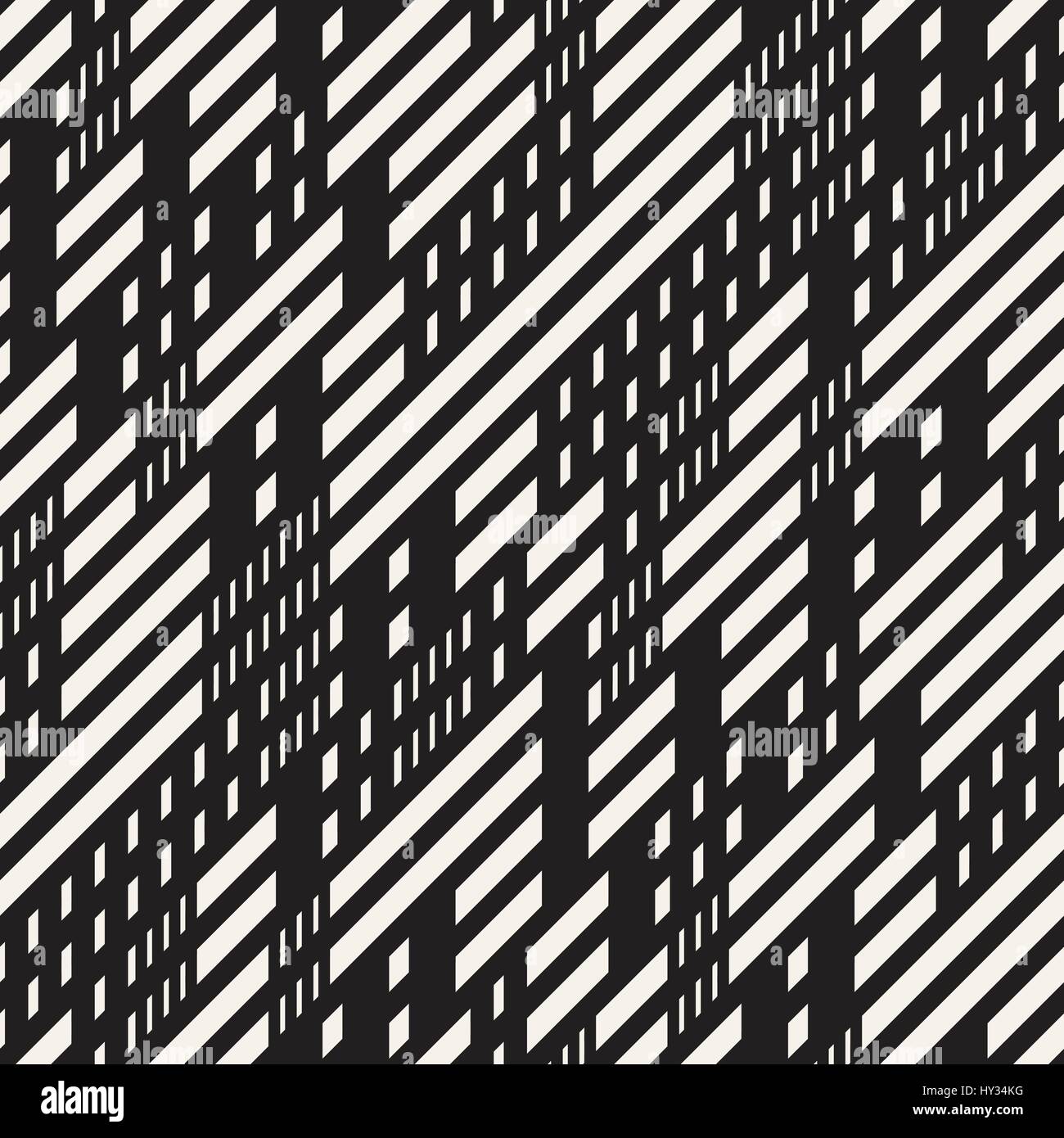 Schwarz / weiß unregelmäßige gestrichelt Muster. Abstraktes Vektor nahtlose Hintergrund Stock Vektor