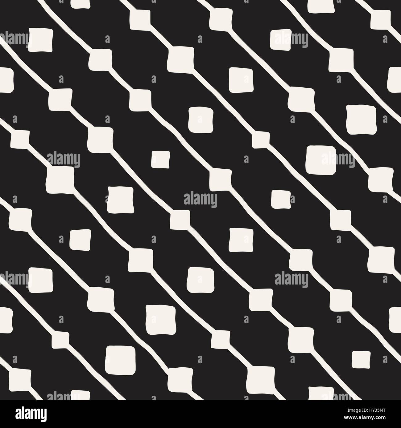 Kindliche Musterdesign Vektor. Monochrome handgezeichnete geometrische Formen Textur Stock Vektor