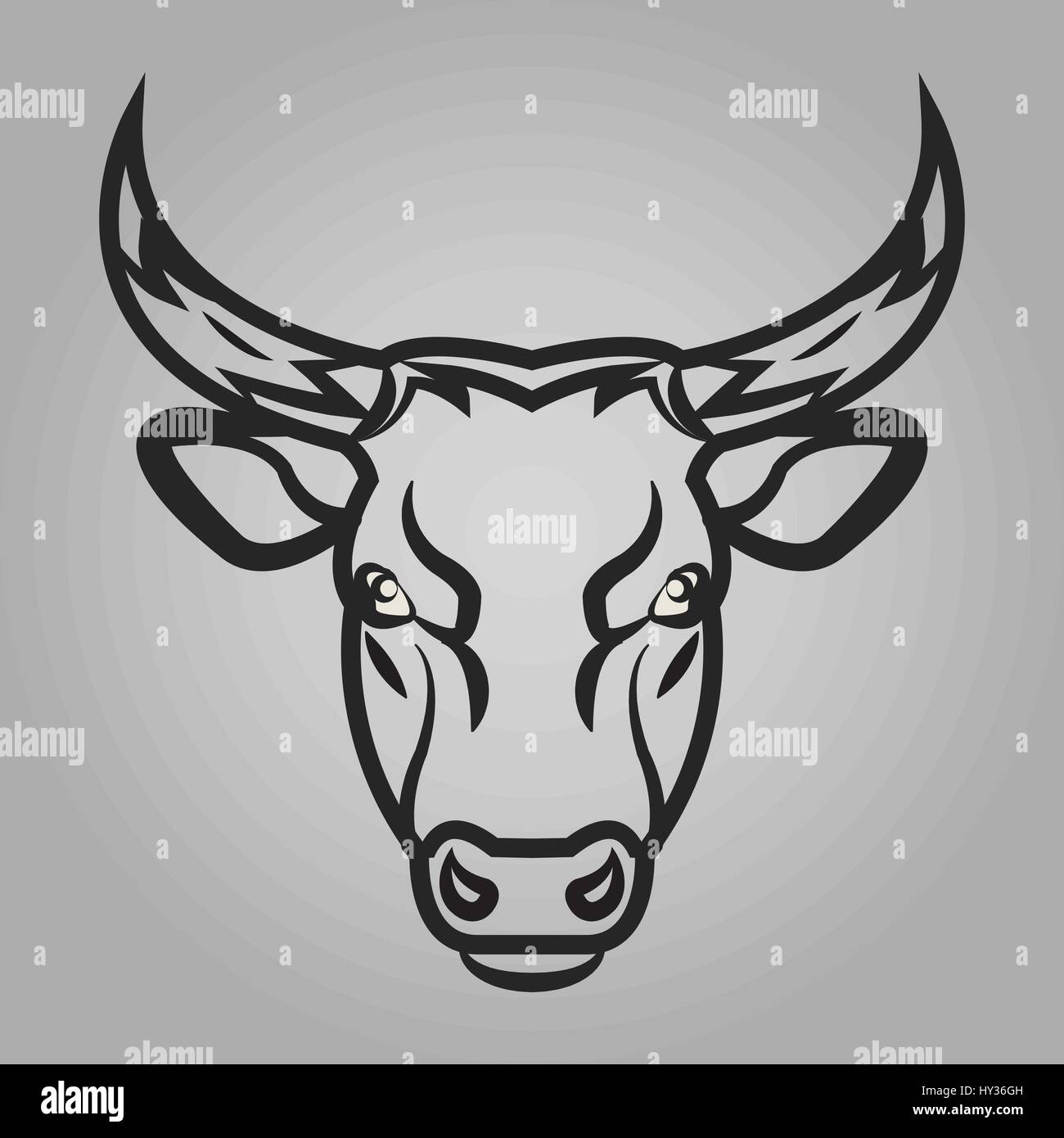 Bull-Kopf-Symbol. Stock Vektor