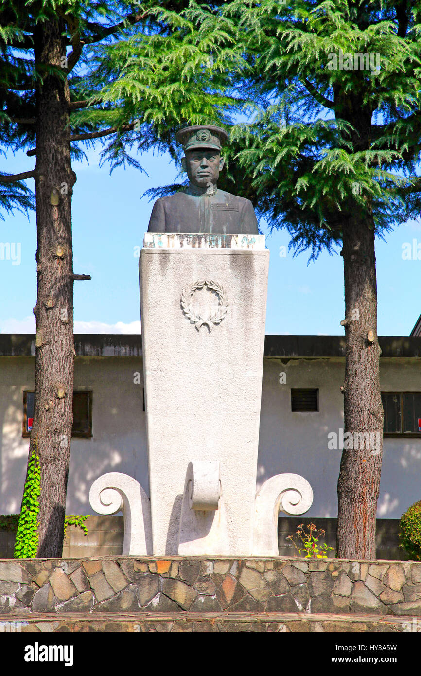 Statue von Admiral Isoroku Yamamoto Nagaoka Niigata Japan Stockfoto