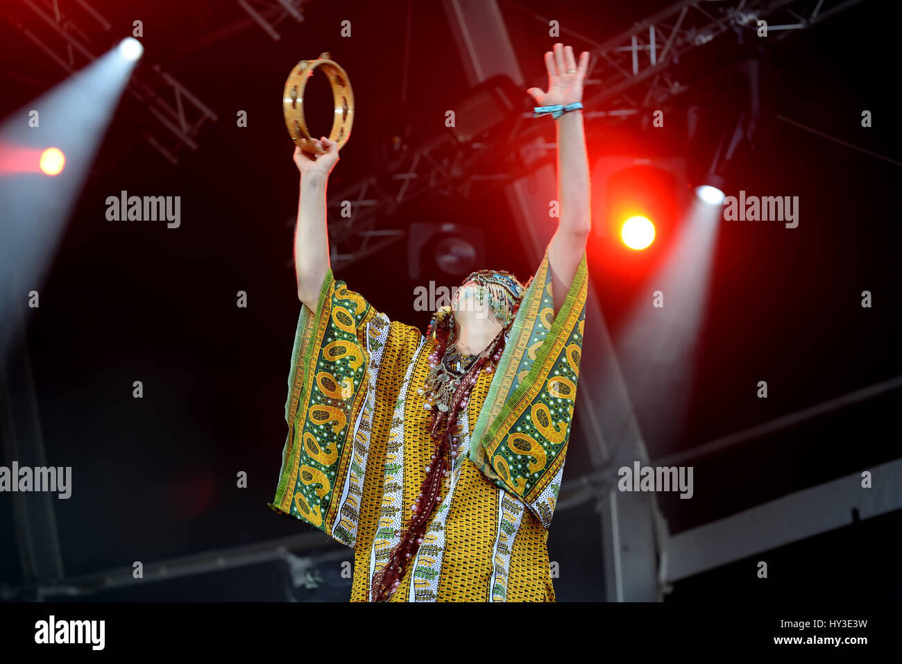 BARCELONA - 1 JUN: Ziege (schwedische alternative und experimentelle Fusion-Musik-Band) führen in Konzert im Primavera Sound Festival 2016 auf 1. Juni 2016 Stockfoto