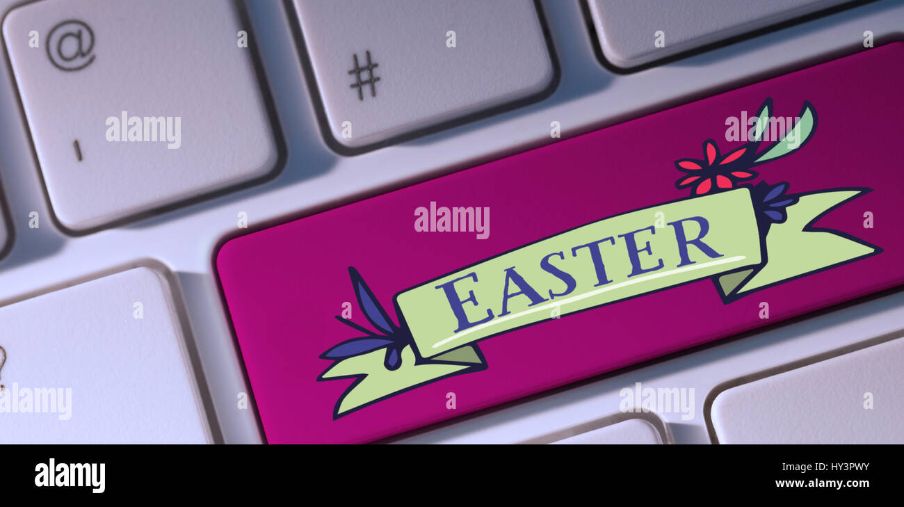 TE252_hndr_frames_mix_1 gegen rosa Taste auf der Tastatur Stockfoto