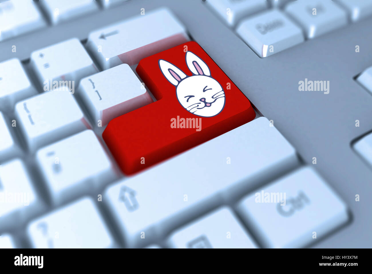 PE047_easter_02_bs_nf gegen rot enter-Taste auf der Tastatur Stockfoto