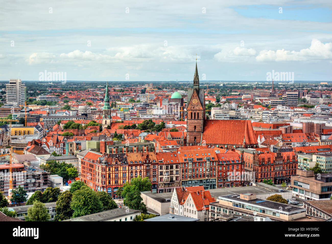 Stadtbild von Hannover (Deutschland), HDR-Technik Stockfoto