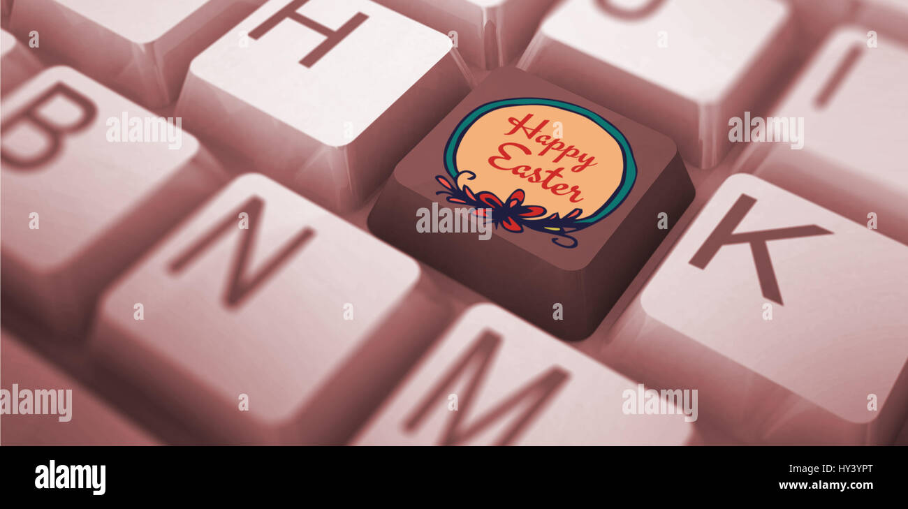 TE252_hndr_frames_mix_1 gegen rosa Taste auf der Tastatur Stockfoto