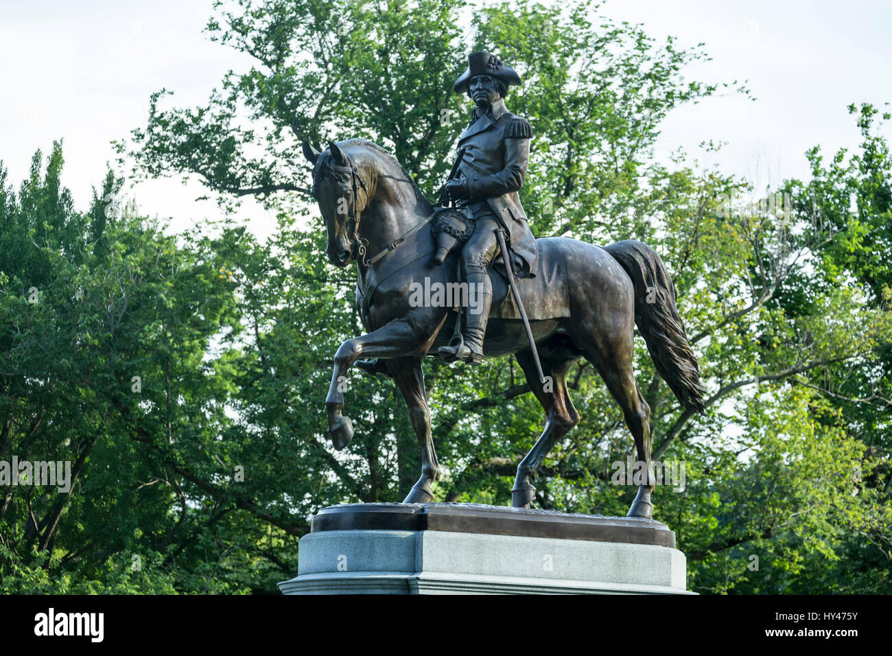 George Washington-Statue, Public Garden, Boston, Massachusetts, USA Stockfoto