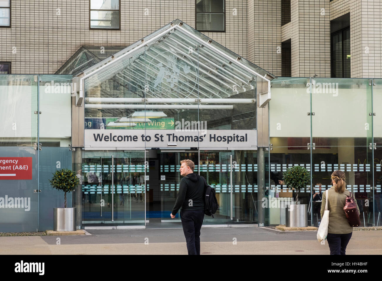 St.Thomas' Hospital, Borough of Lambeth, London, England, Großbritannien Stockfoto