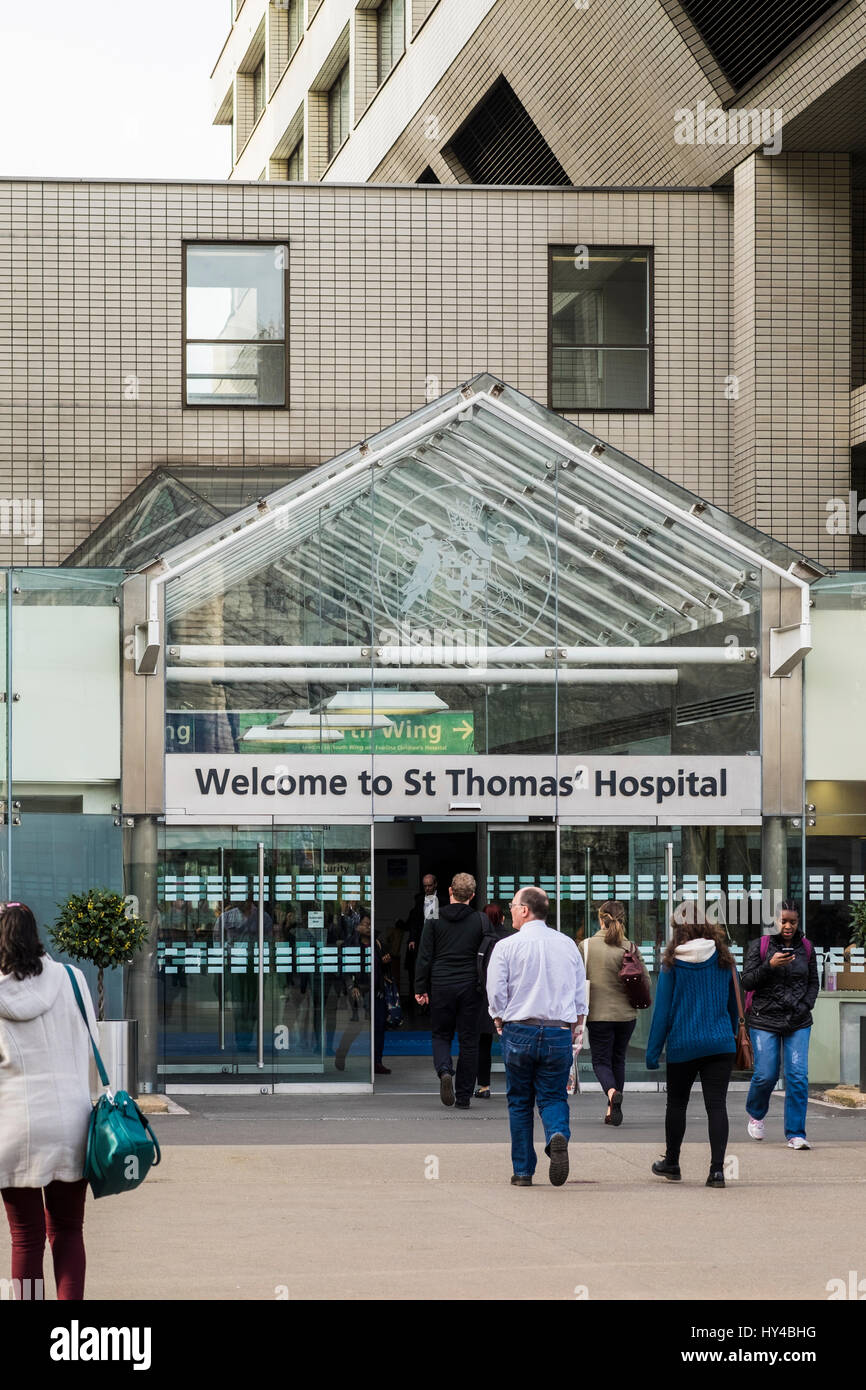 St.Thomas' Hospital, Borough of Lambeth, London, England, Großbritannien Stockfoto