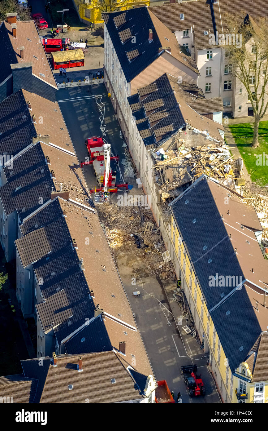 Wohnhaus in Dortmund explodierte, Dortmund - Hörde, Explosion in einem dreistöckigen Wohnhaus, Teutonenstrasse 3, Dortmund, Ruhrgebiet, Stockfoto