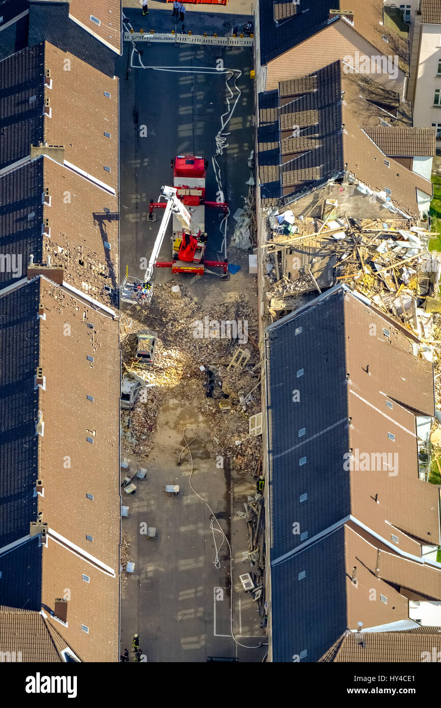 Wohnhaus in Dortmund explodierte, Dortmund - Hörde, Explosion in einem dreistöckigen Wohnhaus, Teutonenstrasse 3, Dortmund, Ruhrgebiet, Stockfoto