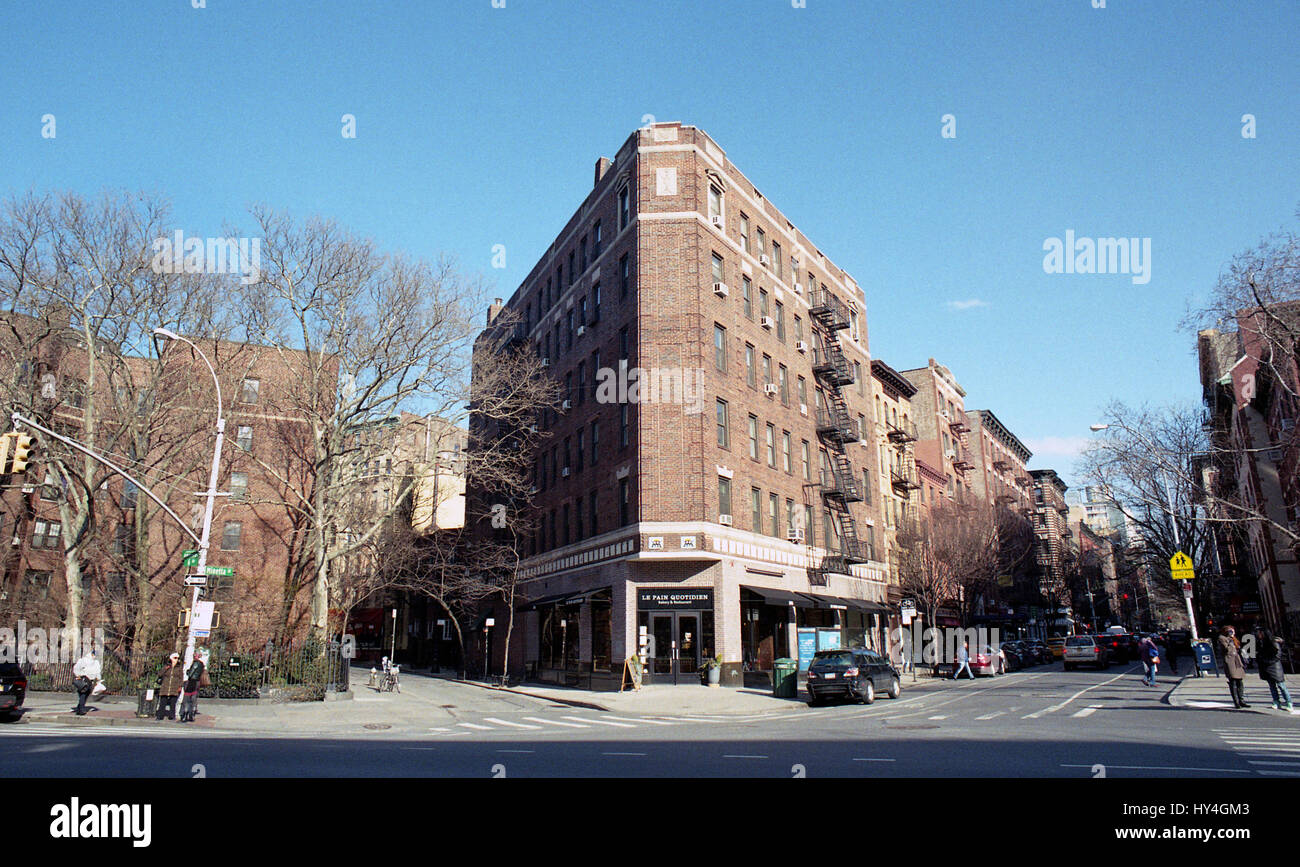 Schnittpunkt der Bleecker Street, Minetta Lane und 6th Avenue Stockfoto