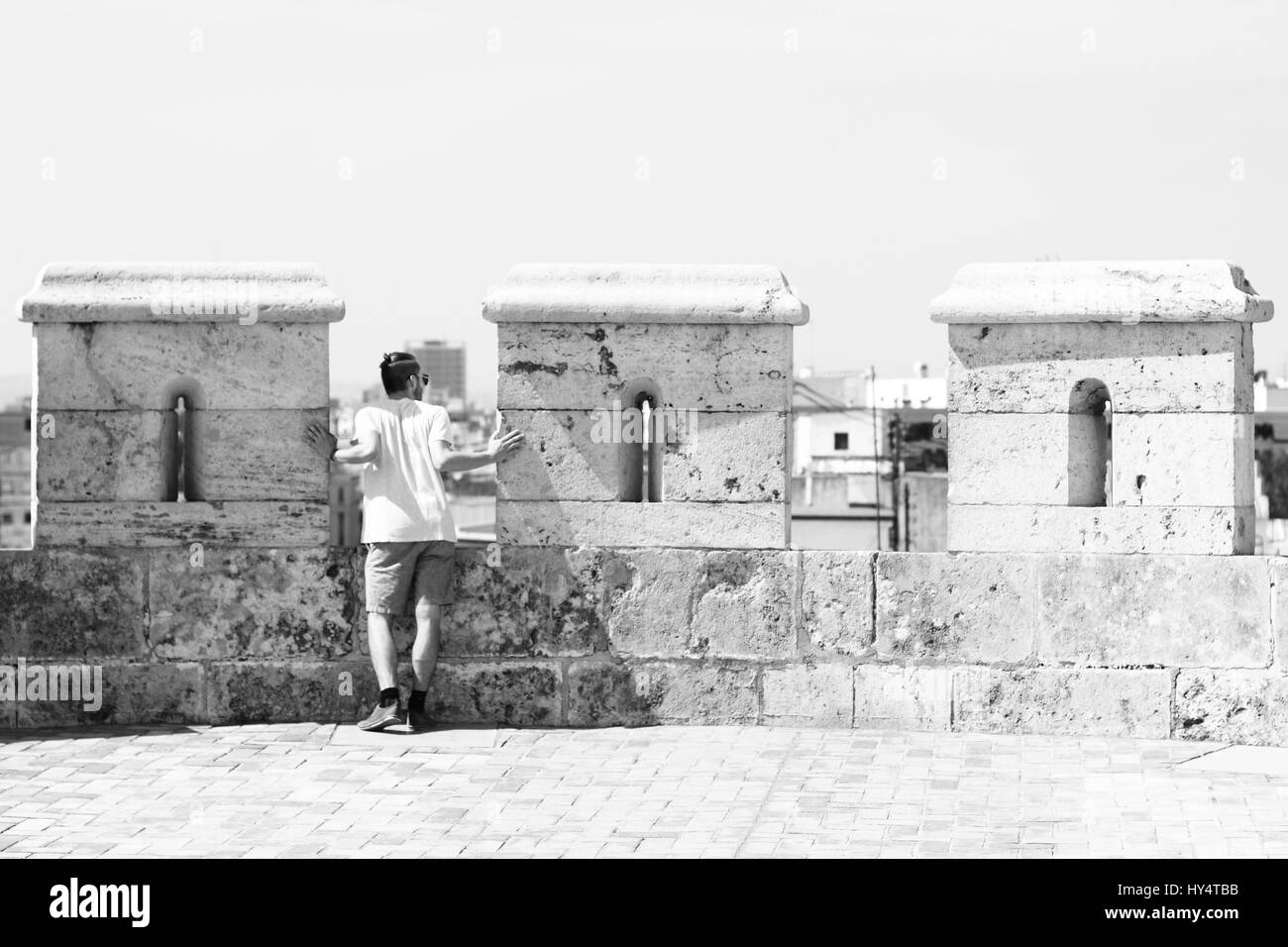 Auf der mittelalterlichen Stadt von Valencia Stockfoto