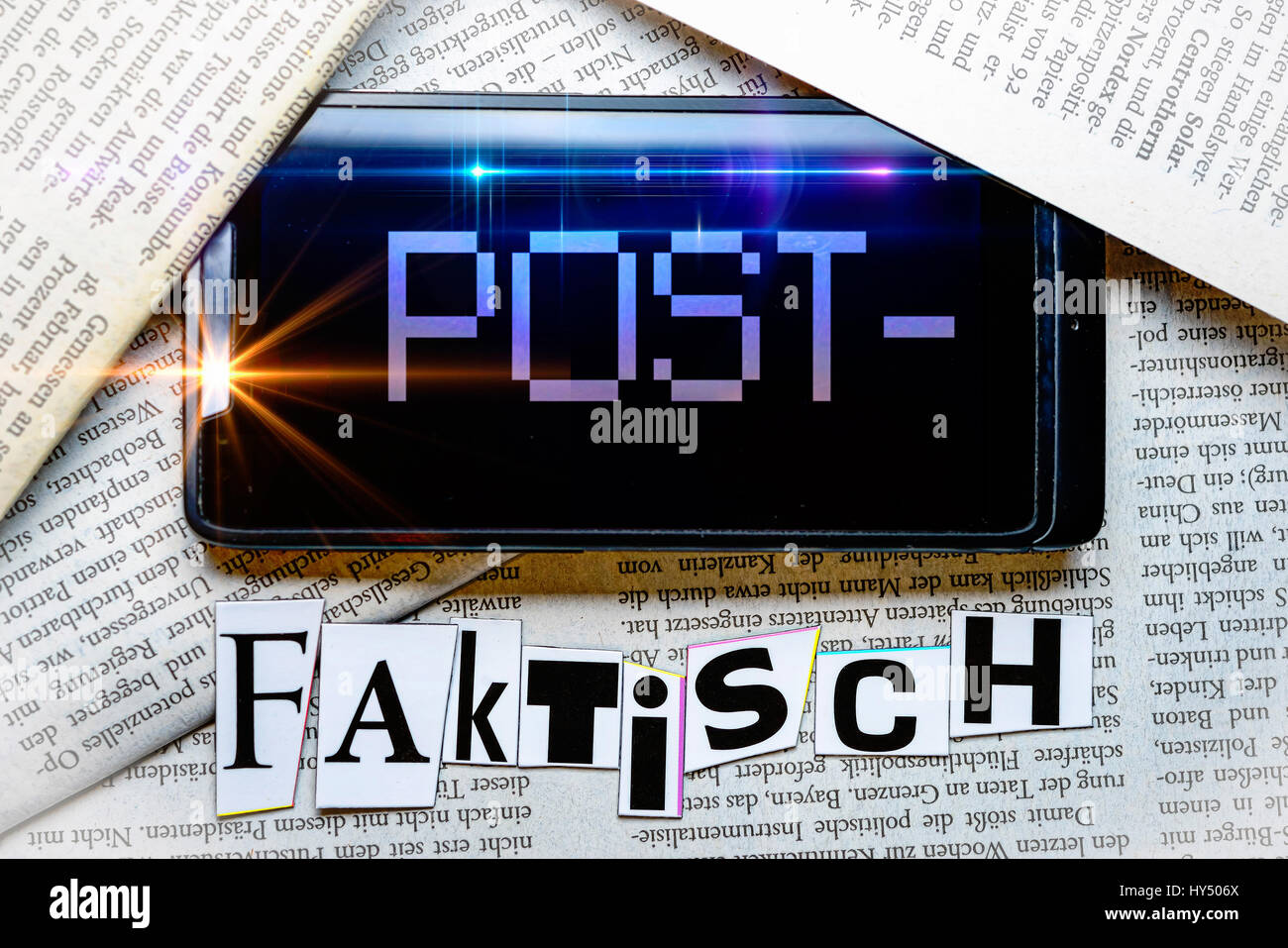 Postal-eigentlich - Wort 2016, Postfaktisch - Wort des Jahres 2016 Stockfoto
