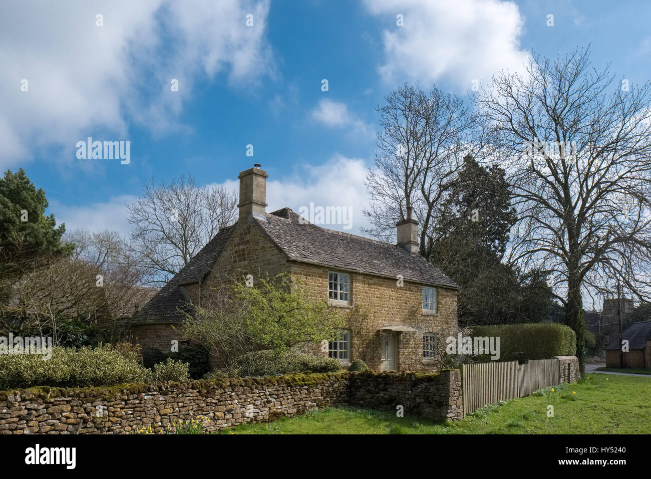 Malerische Wyck Rissington Dorf in den Cotswolds Stockfoto