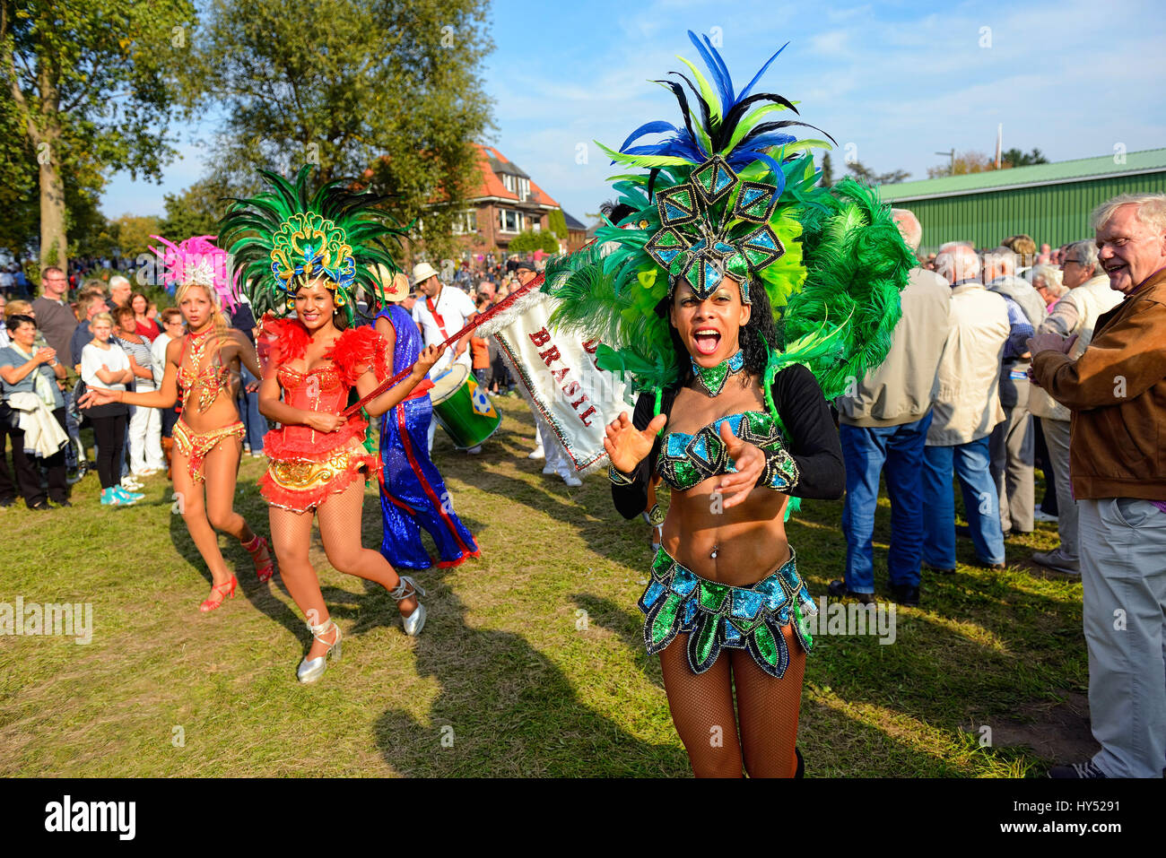 Ernte zu bewegen in Kirchwerder, 4 und sumpfige Land, Hamburg, Deutschland, Europa, Ernteumzug in Kirchwerder, Vier-Und Marschlande, Deutschland, Europa Stockfoto